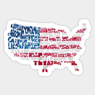 All States Map Flag Sticker